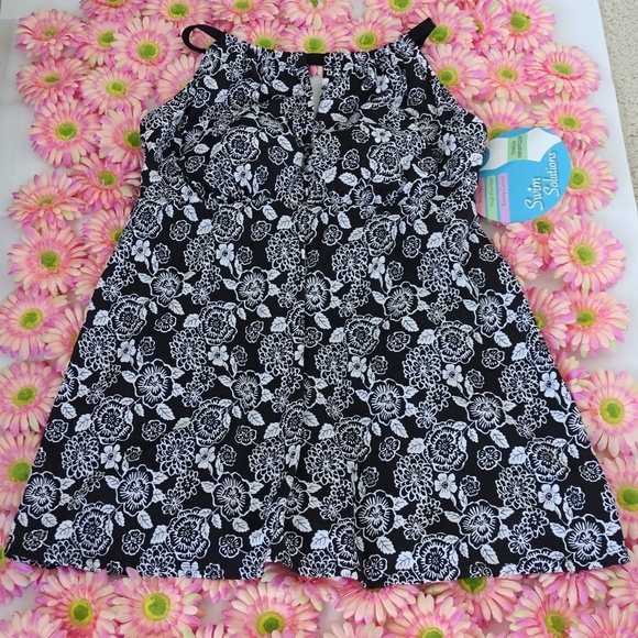 Swim Solutions Other - Swim Solutions High Neck Floral Swimdress NWT
